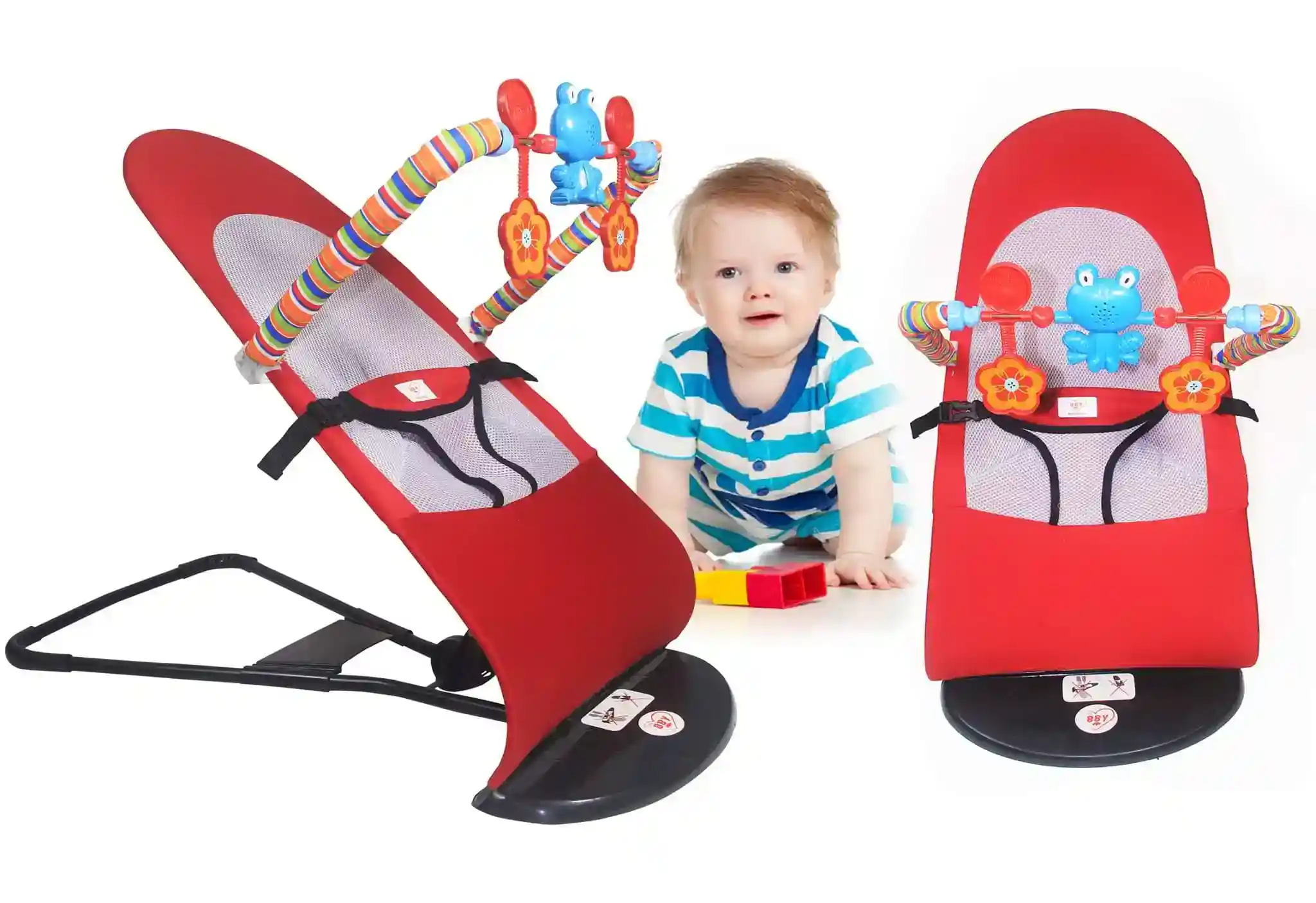 Baby bouncer with toy