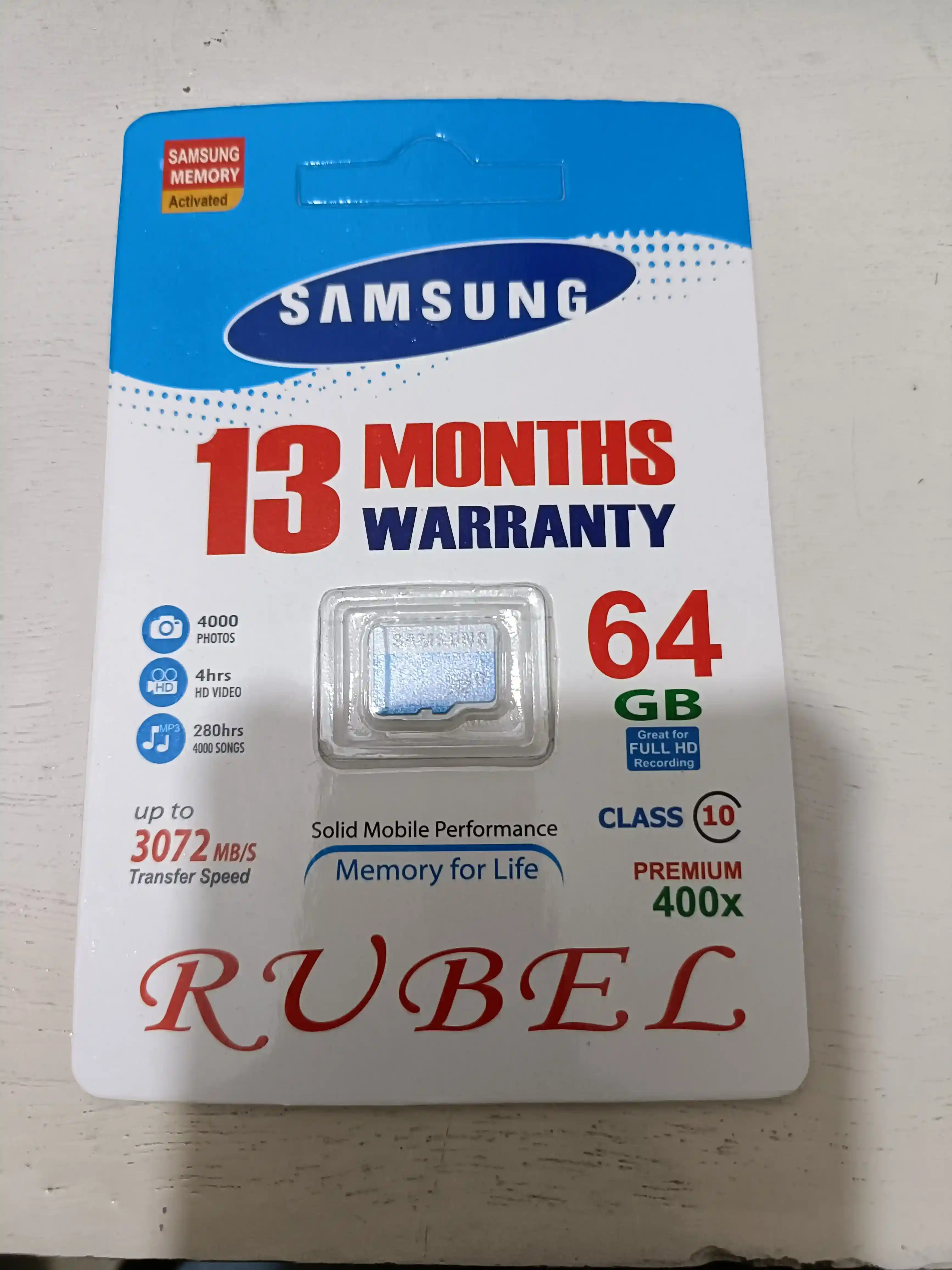 64 GB samsung memory card.